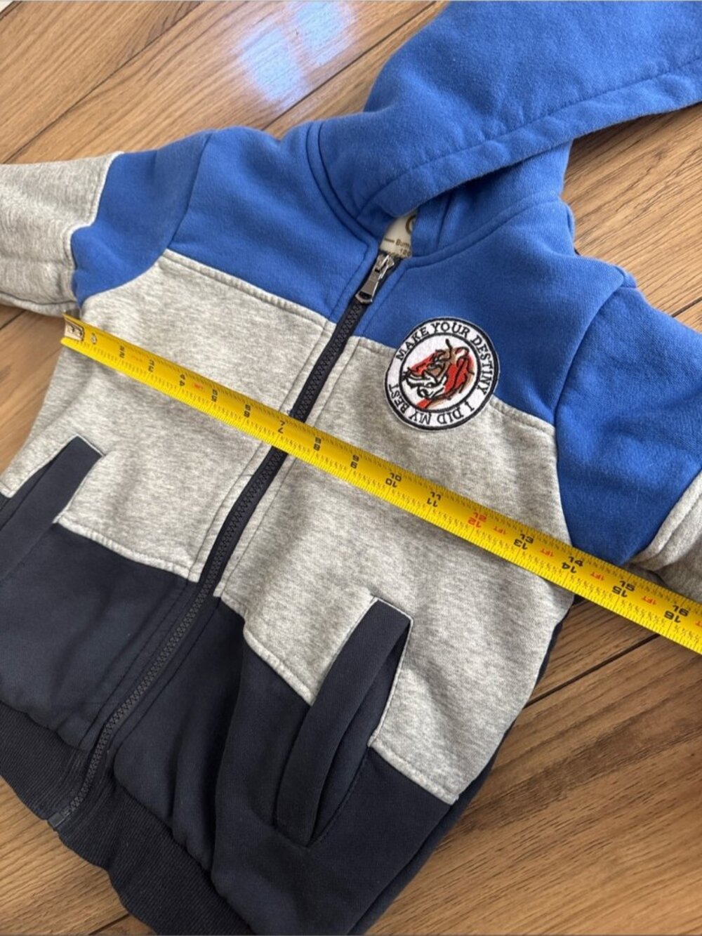 NEW! 5T Kids blue grey navy zip sherpa fleece - super warm - Picture 13 of 13